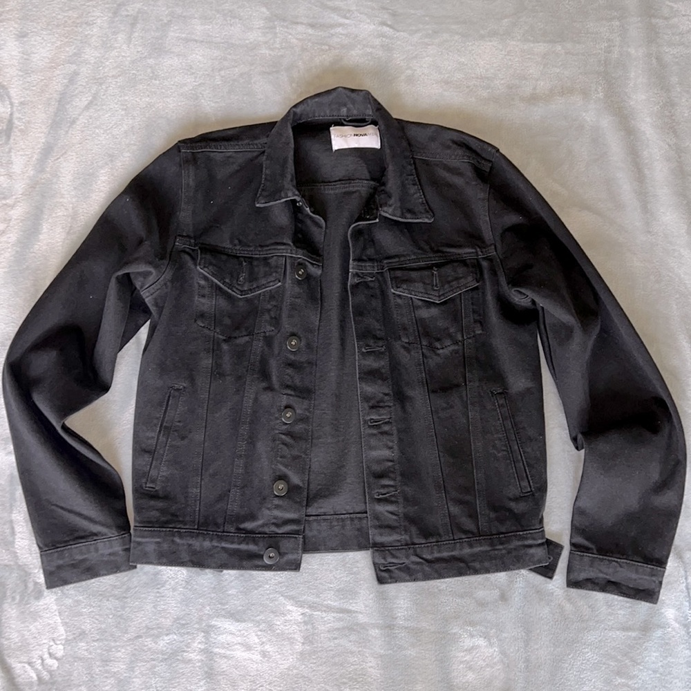 FASHIONNOVA Men Black Jean Jacket- Size M